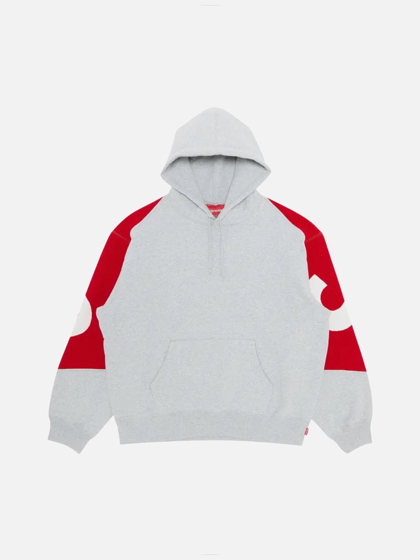 Supreme Big Logo Jacquard Hooded Sweatshirt 'Heather Grey'