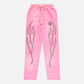 Hellstar Flame Sweatpants 'Pink/Silver'