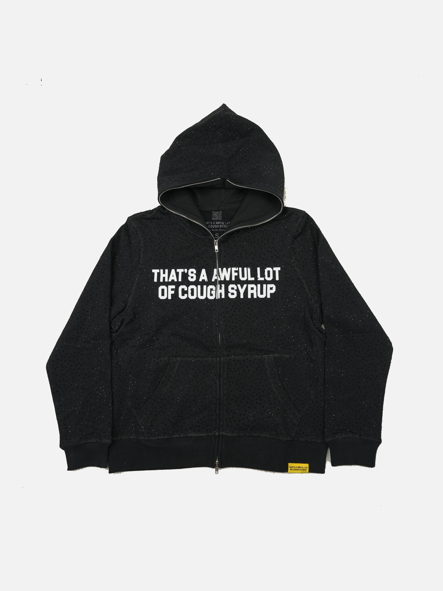 Awful Lot Of Cough Syrup Rhinestone Hoodie 'Black'