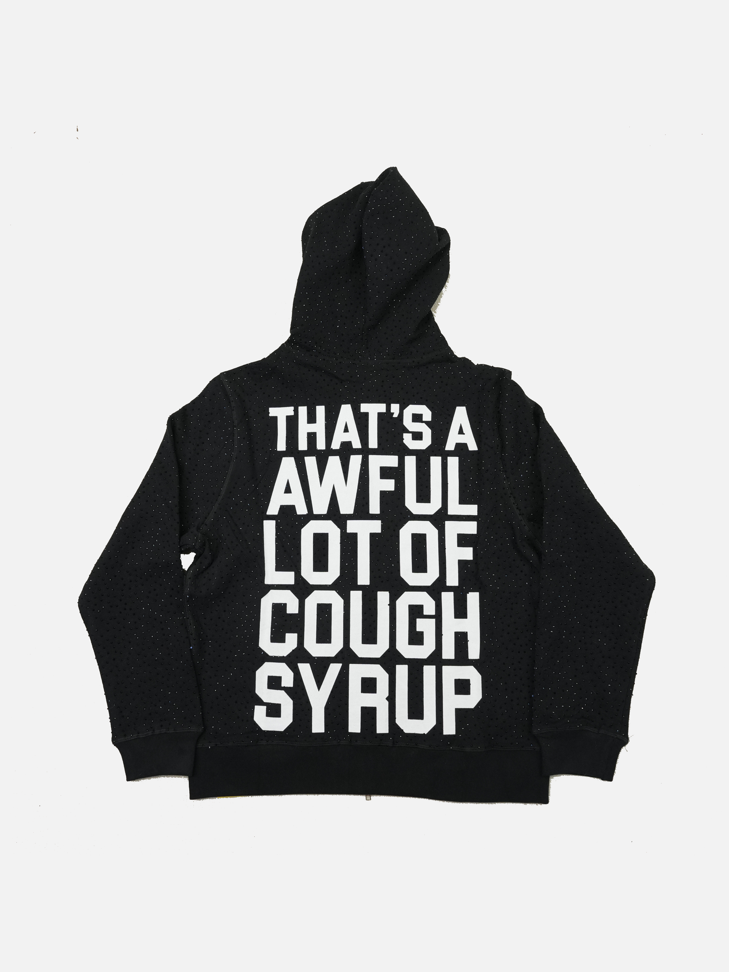 Awful Lot Of Cough Syrup Rhinestone Hoodie 'Black'