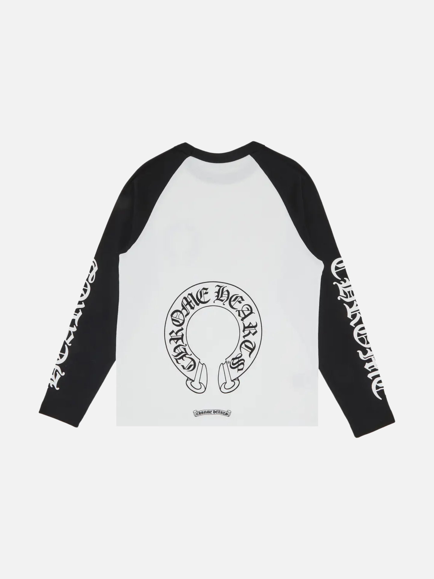 Chrome Hearts Horseshoe Neck Logo 3/4 Shirt 'Black/White'