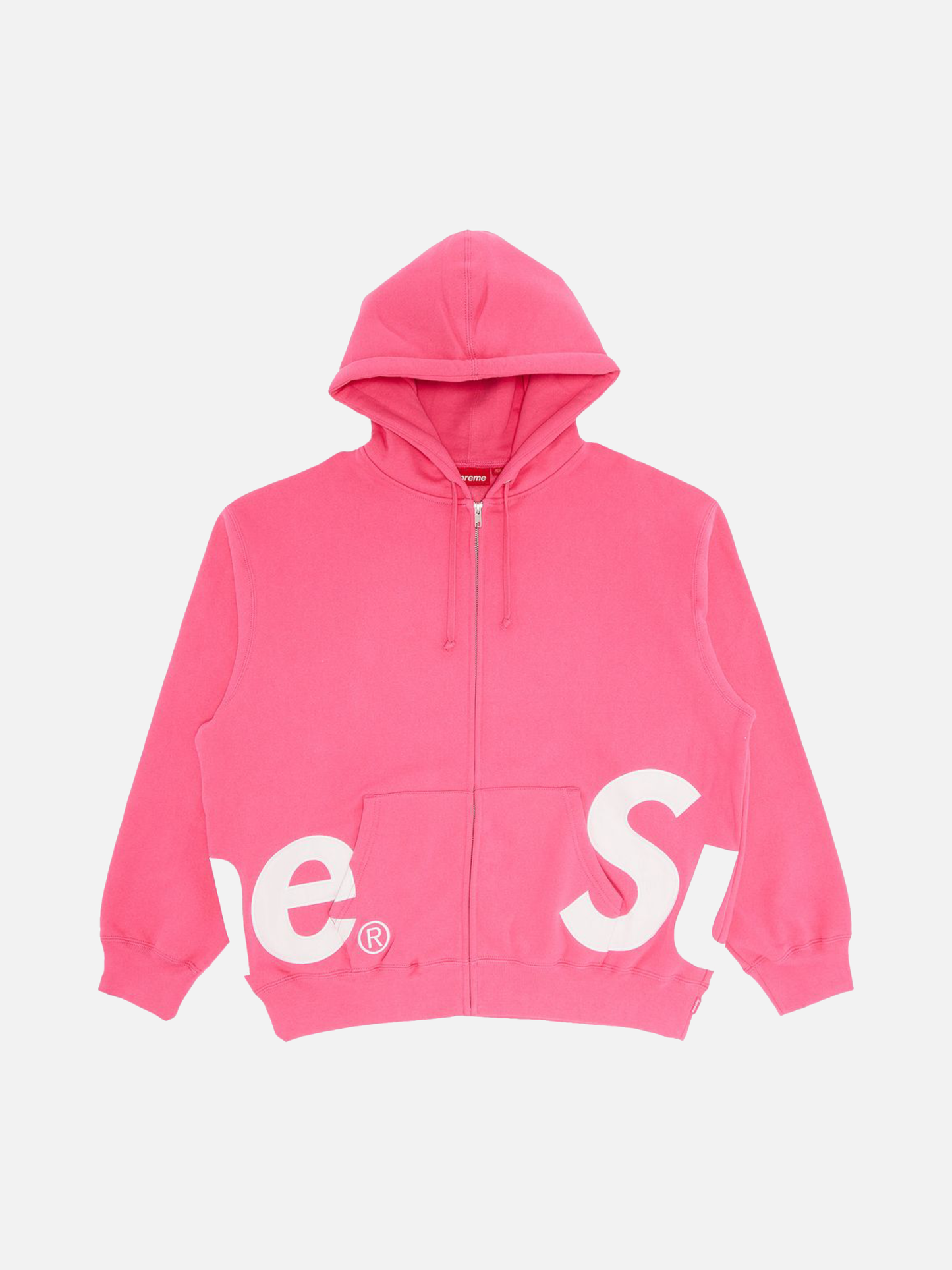 Supreme Big Logo Zip Up Hooded Sweatshirt 'Magenta'
