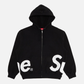 Supreme Big Logo Zip Up Hooded Sweatshirt 'Black'