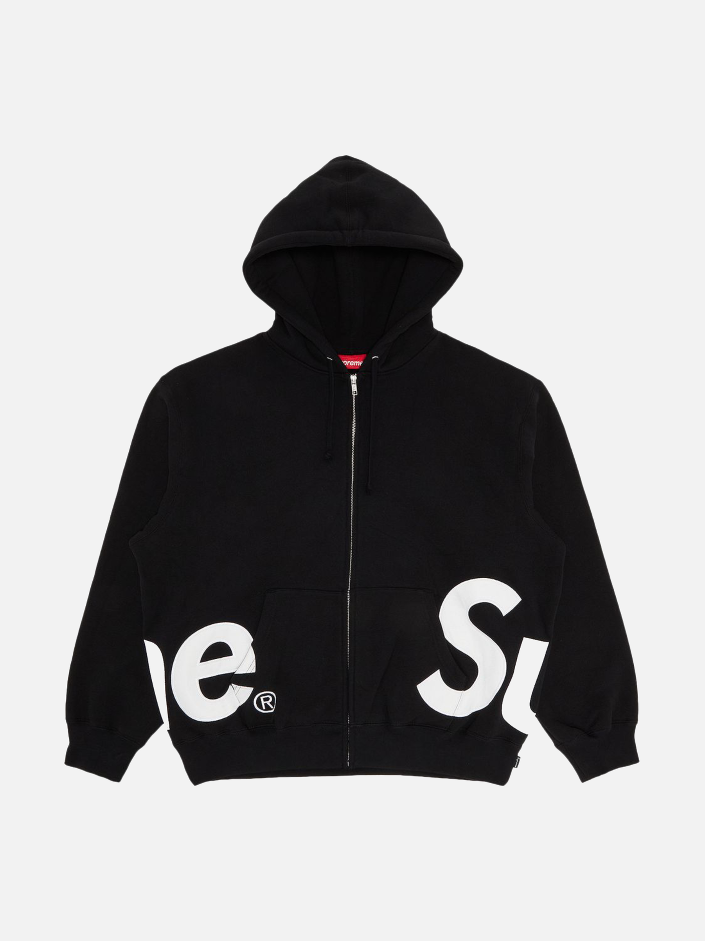 Supreme Big Logo Zip Up Hooded Sweatshirt 'Black'