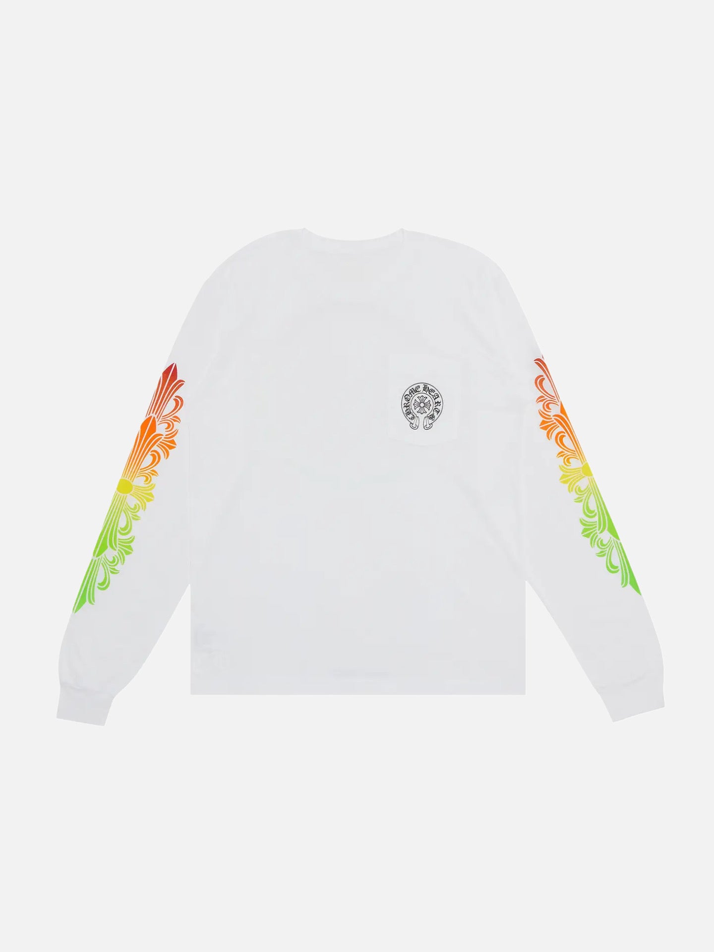 Chrome Hearts Floral Sleeve Gradient Long-Sleeve T-Shirt 'White'