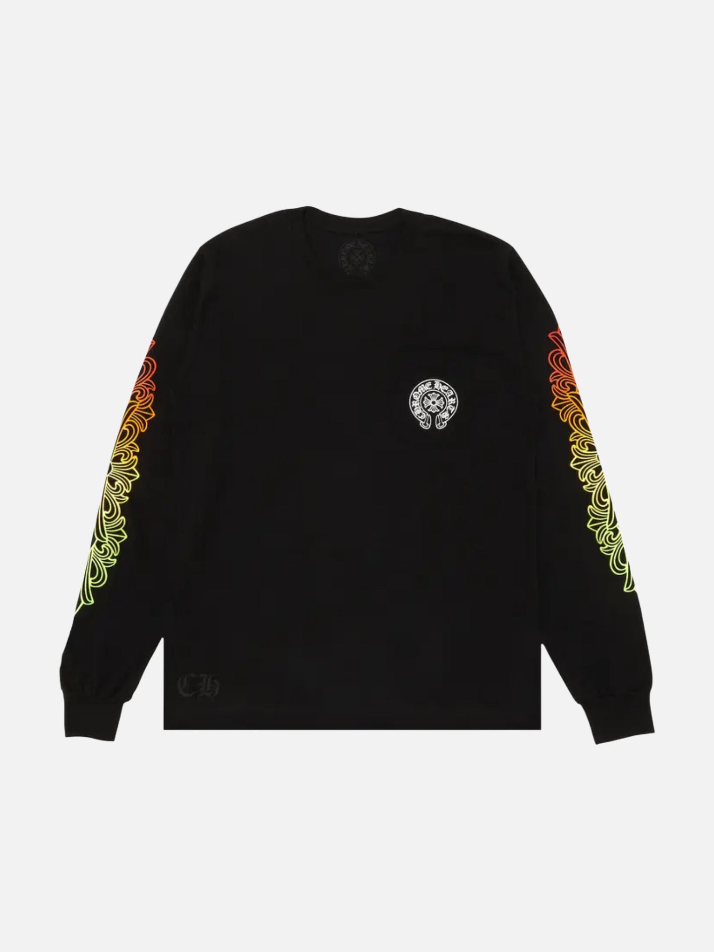 Chrome Hearts Floral Sleeve Gradient Long-Sleeve T-Shirt 'Black'