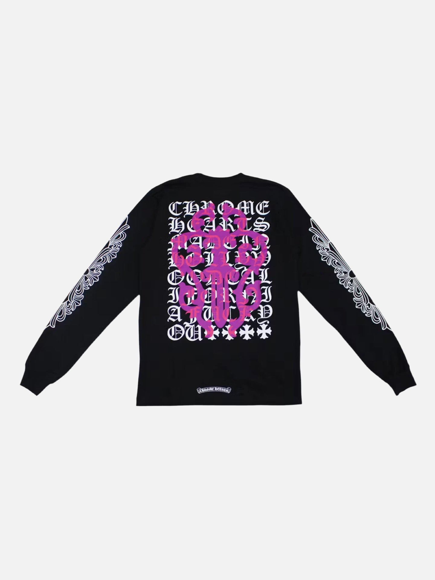 Chrome Hearts Eye Chart Long Sleeve Tee 'Black/Pink'