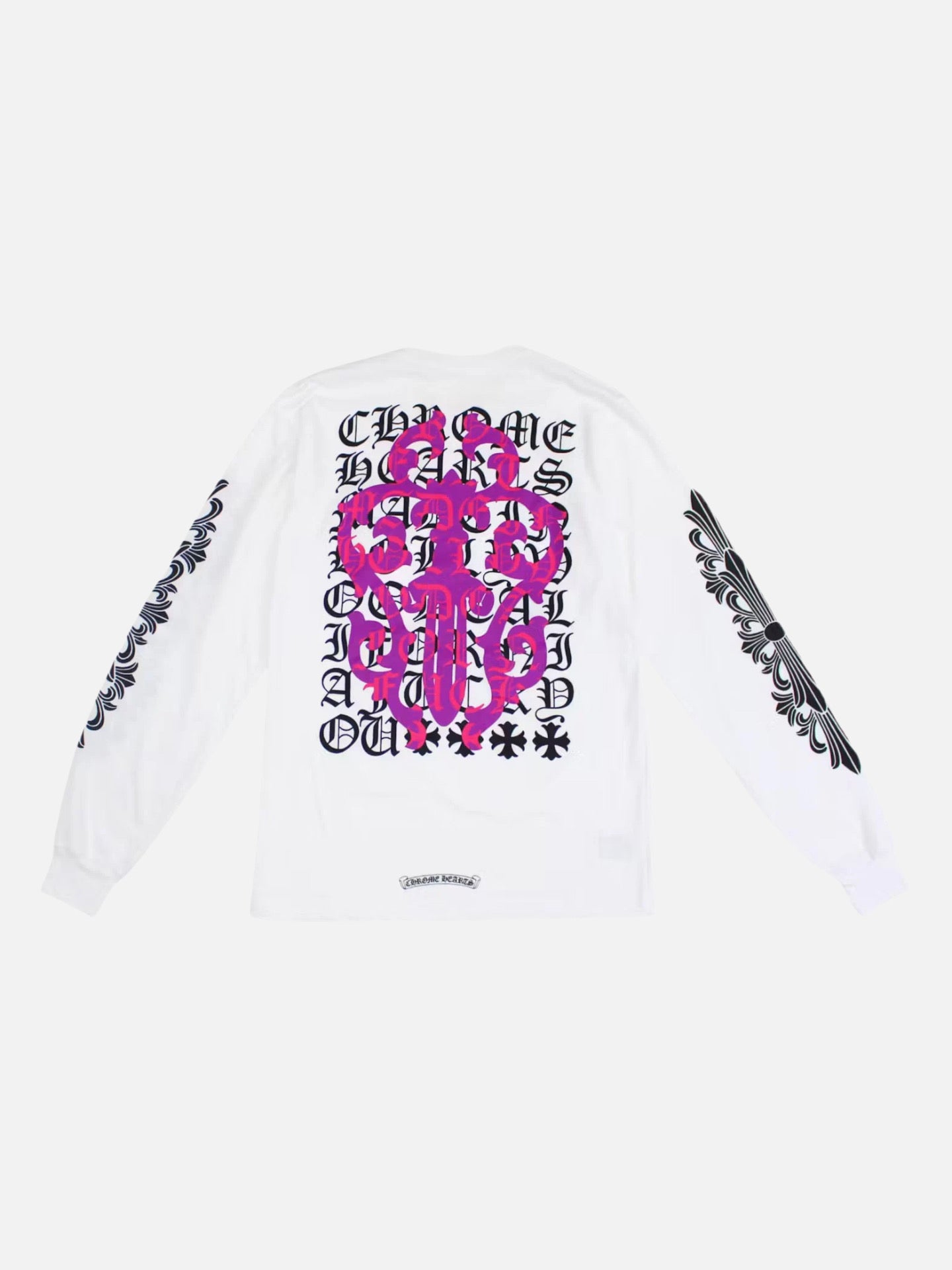 Chrome Hearts Eye Chart Long Sleeve Tee 'White/Pink'