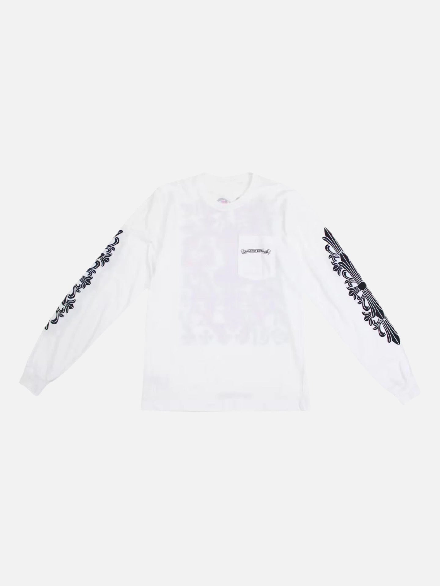 Chrome Hearts Eye Chart Long Sleeve Tee 'White/Pink'