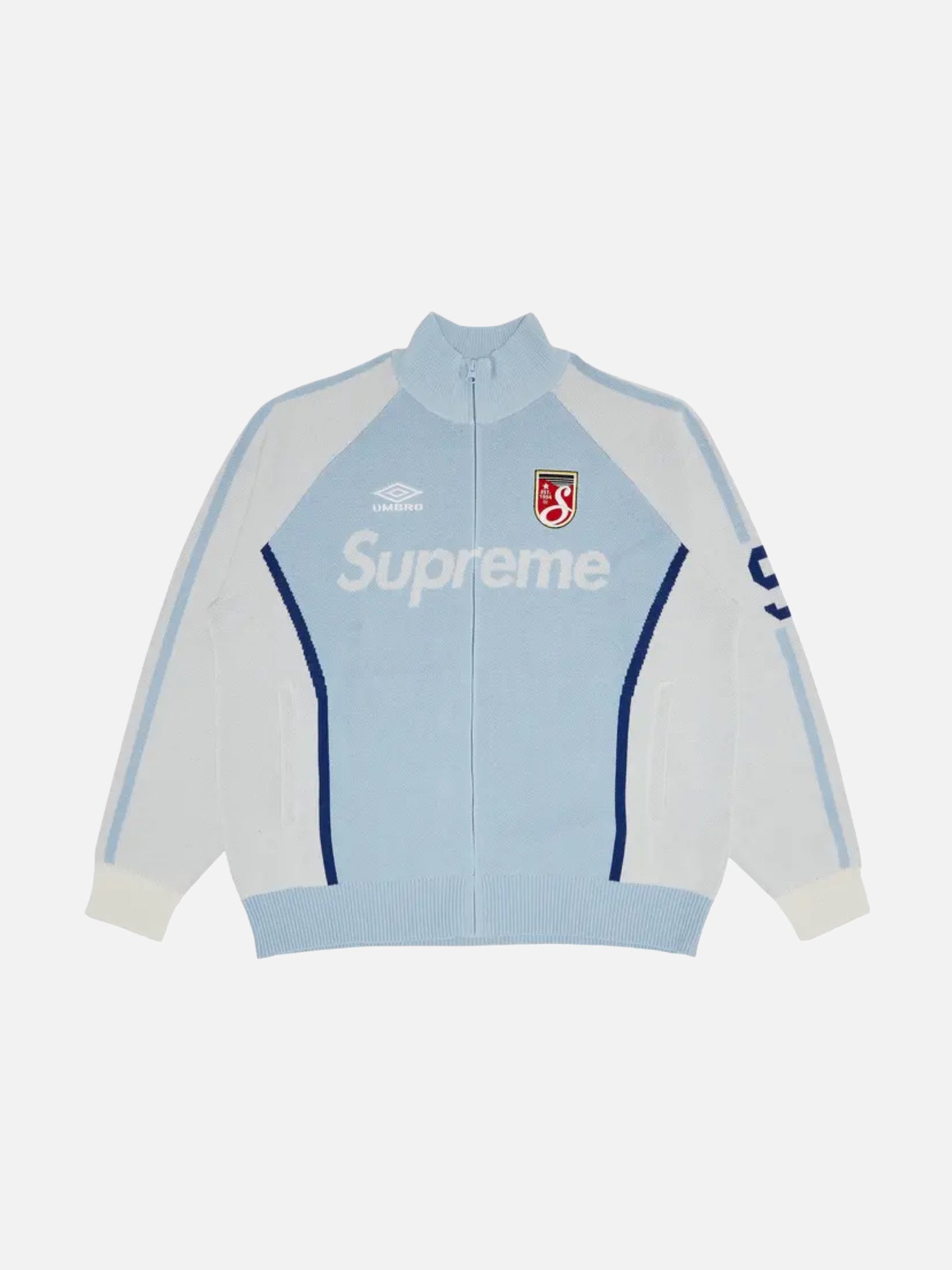 Supreme x Umbro Zip Up Sweater 'Light Blue'
