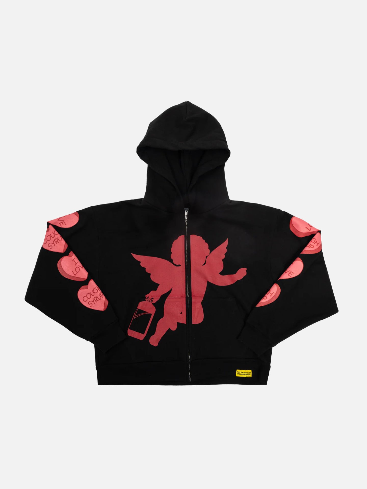 Awful Lot Of Cough Syrup V3 Valentine Zip Up Hoodie ‘Black’