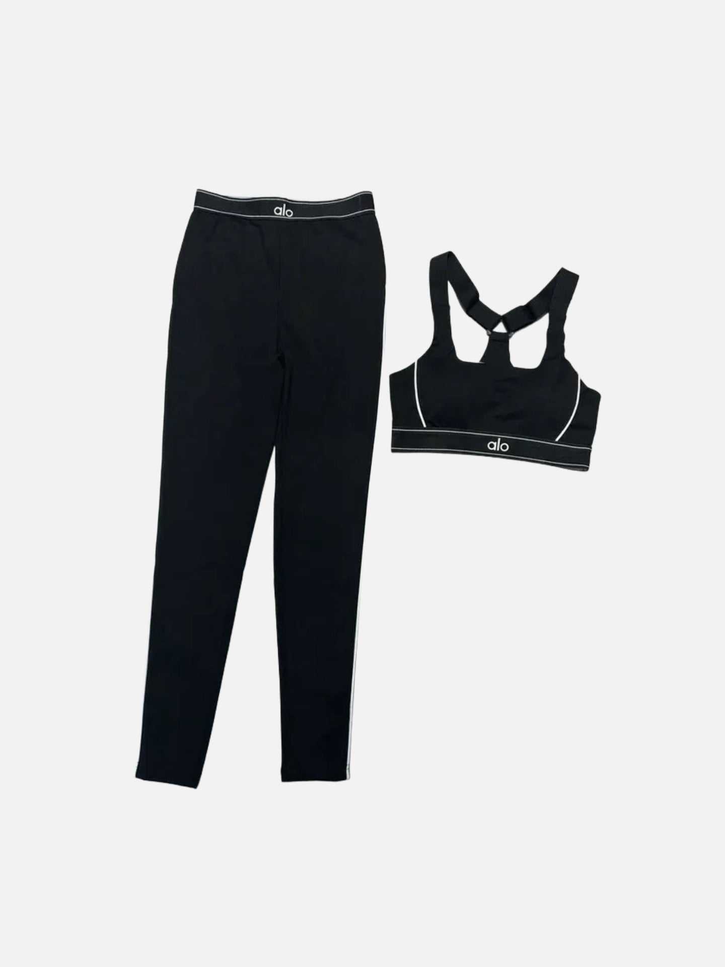 Alo Bra & Legging Set 'Black'
