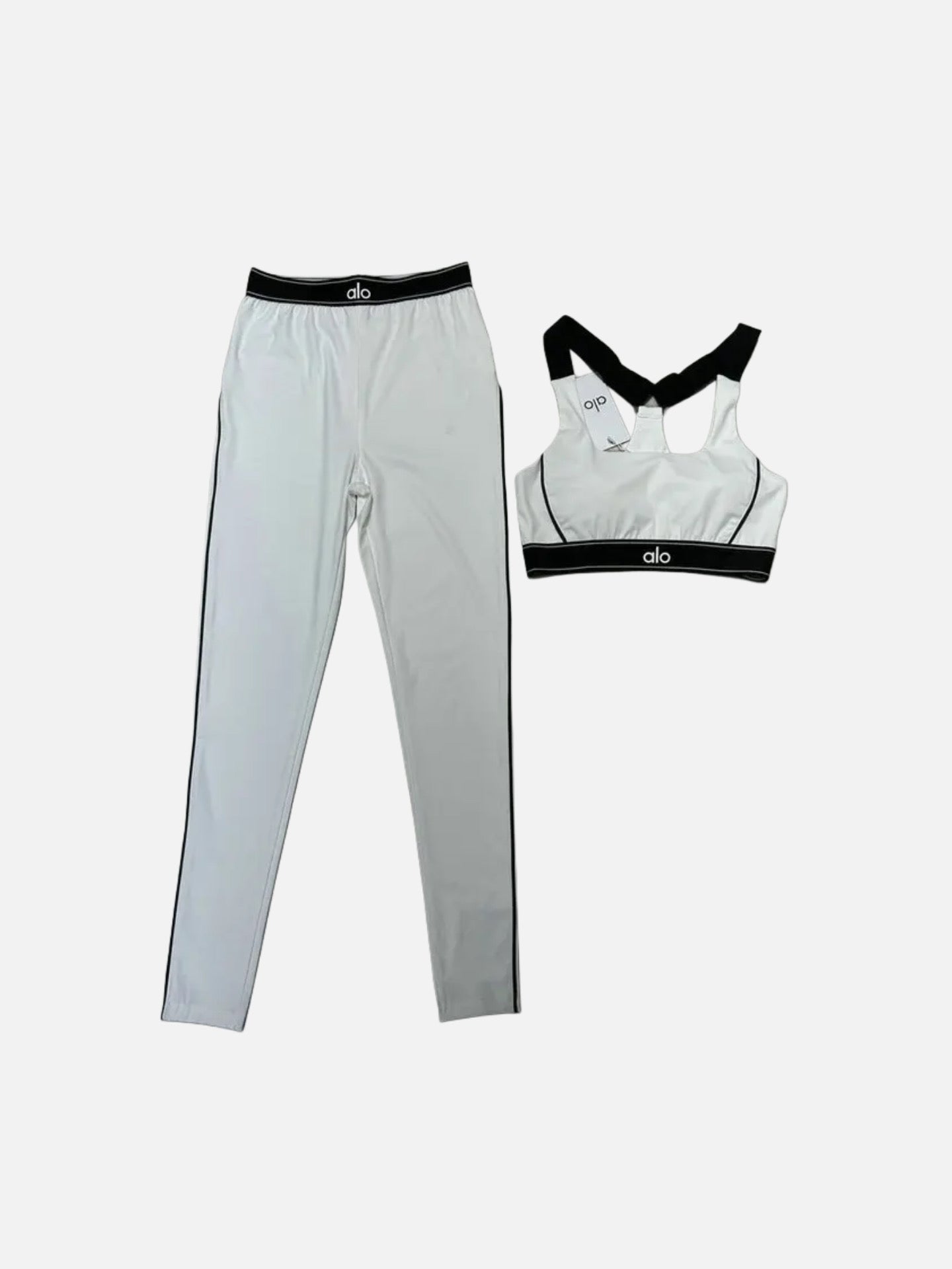 Alo Bra & Legging Set 'White'
