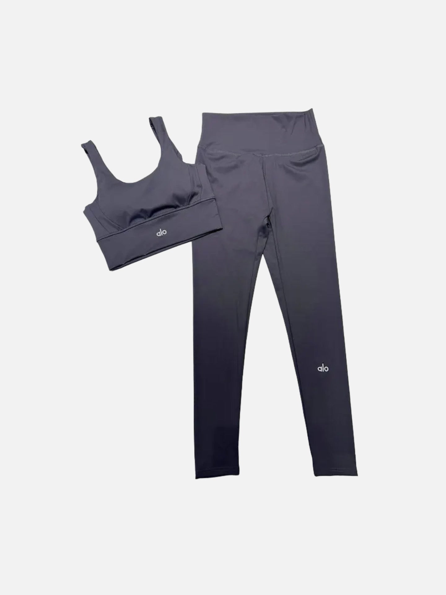 Alo Bra & Legging Set 'Deep Grey'