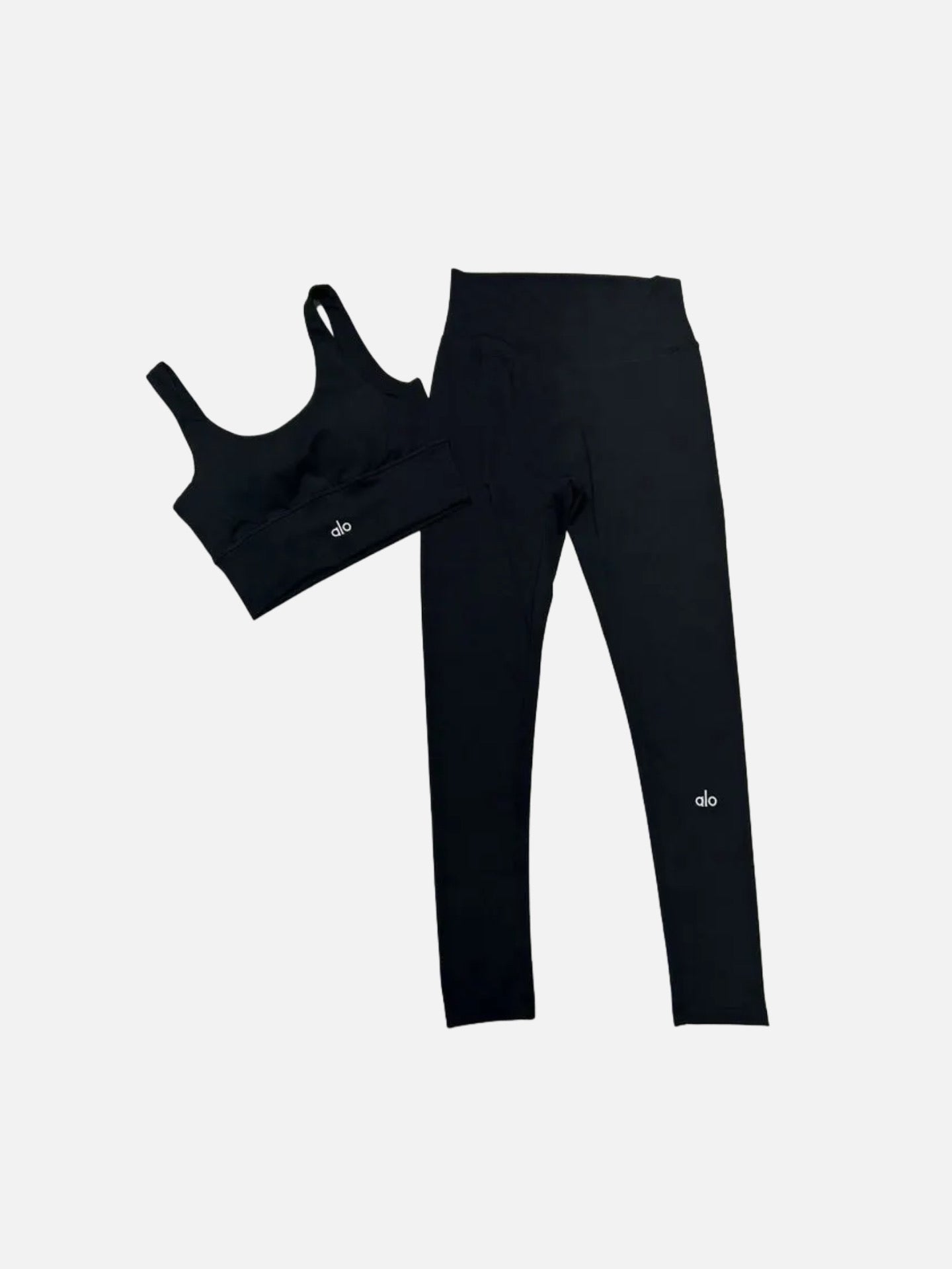 Alo Bra & Legging Set 'Deep Black'