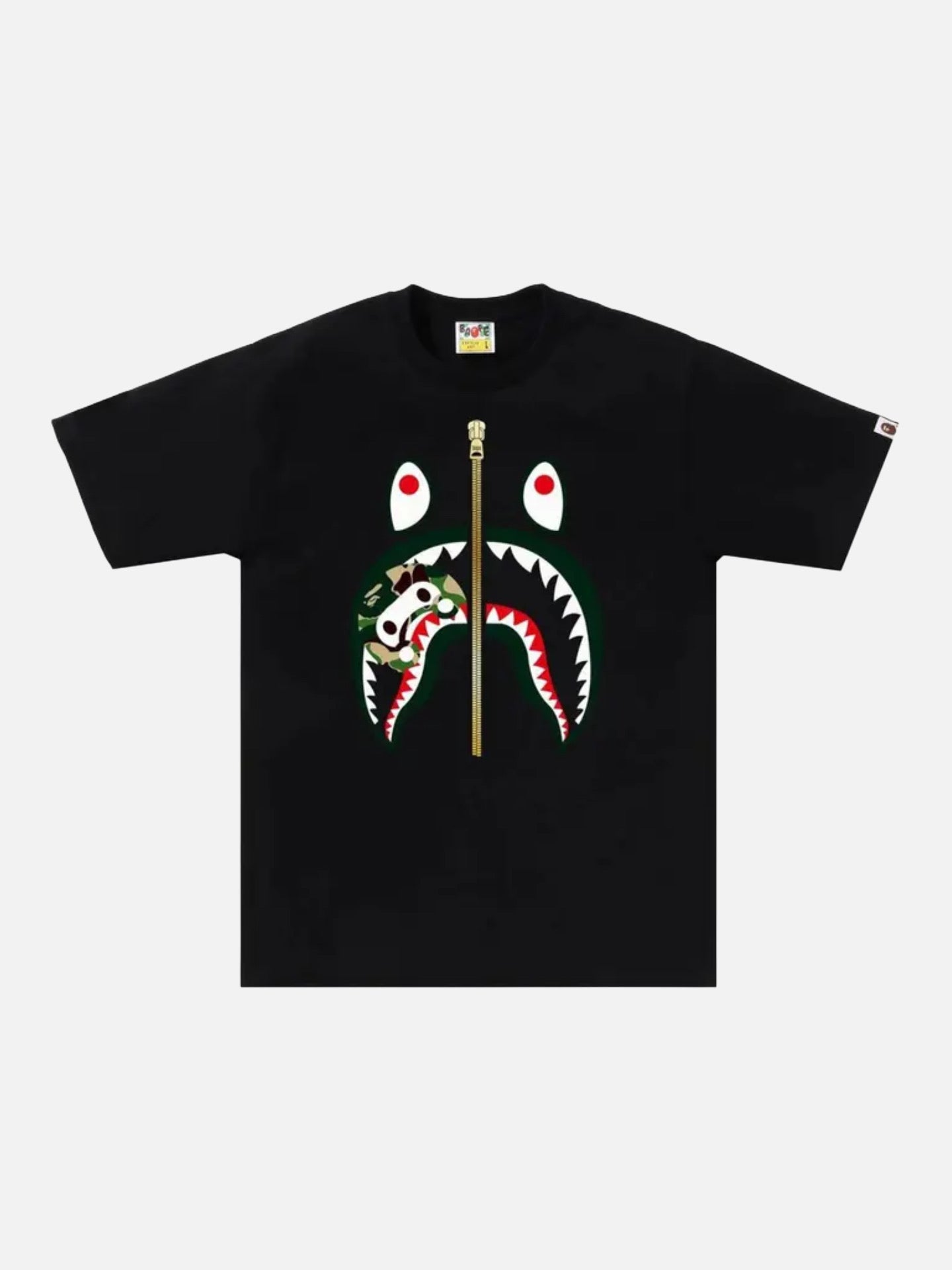 BAPE ABC Camo Milo Shark Tee 'Black/Green'