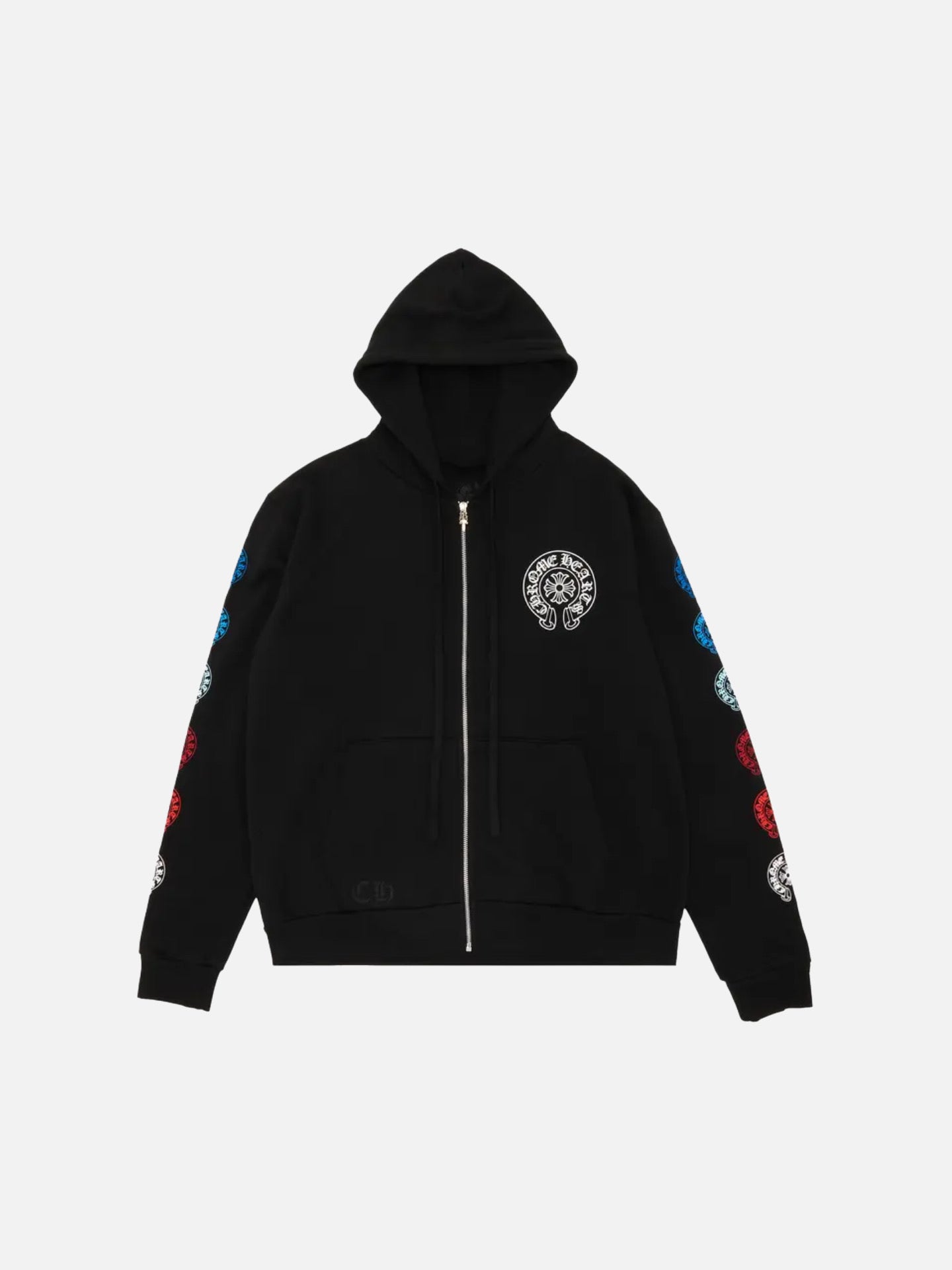 Chrome Hearts Horseshoe Logo Zip Up Hoodie 'Black'