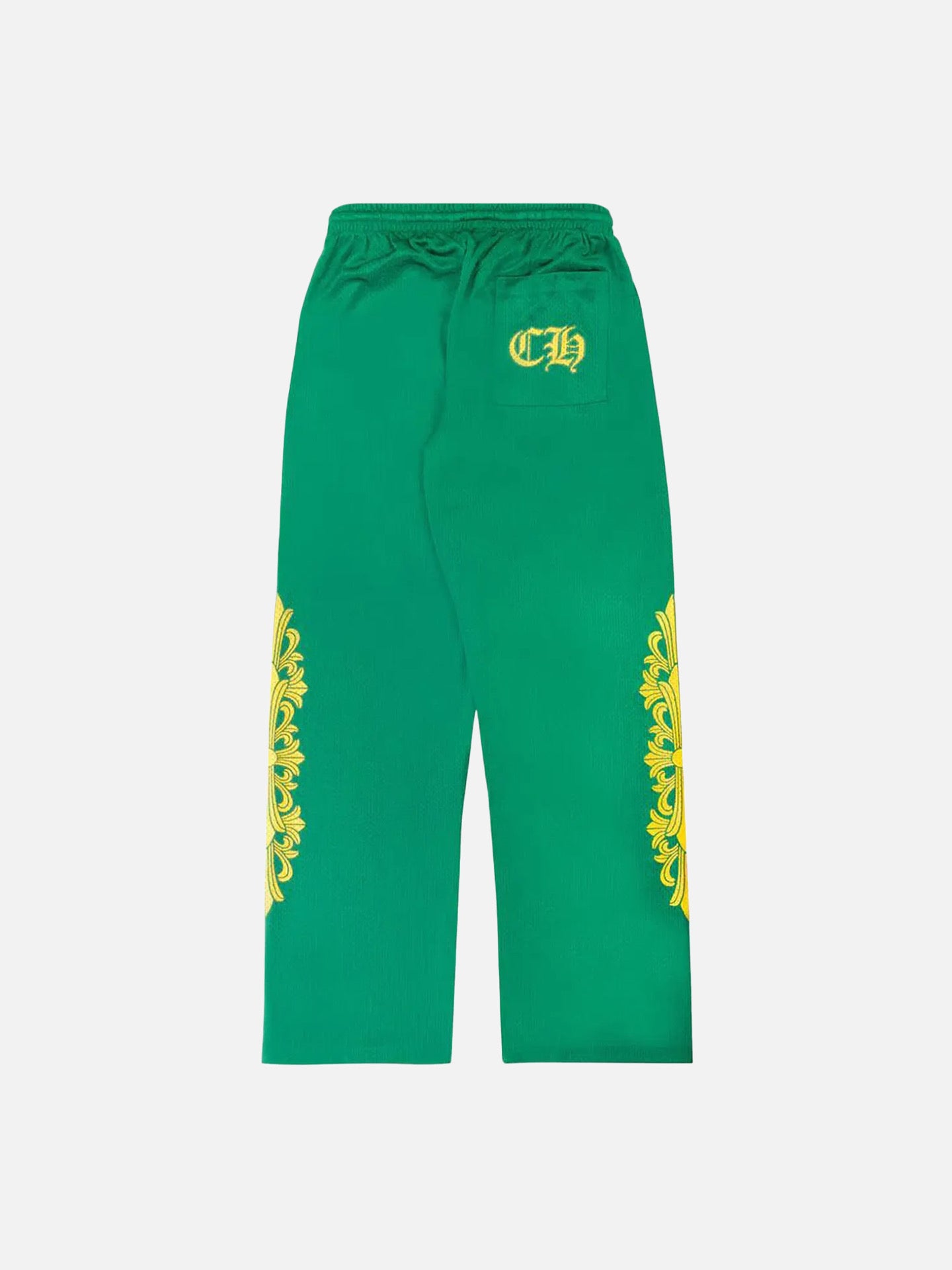 Chrome Hearts Floral Mesh Jersey Pants 'Green/Gold'
