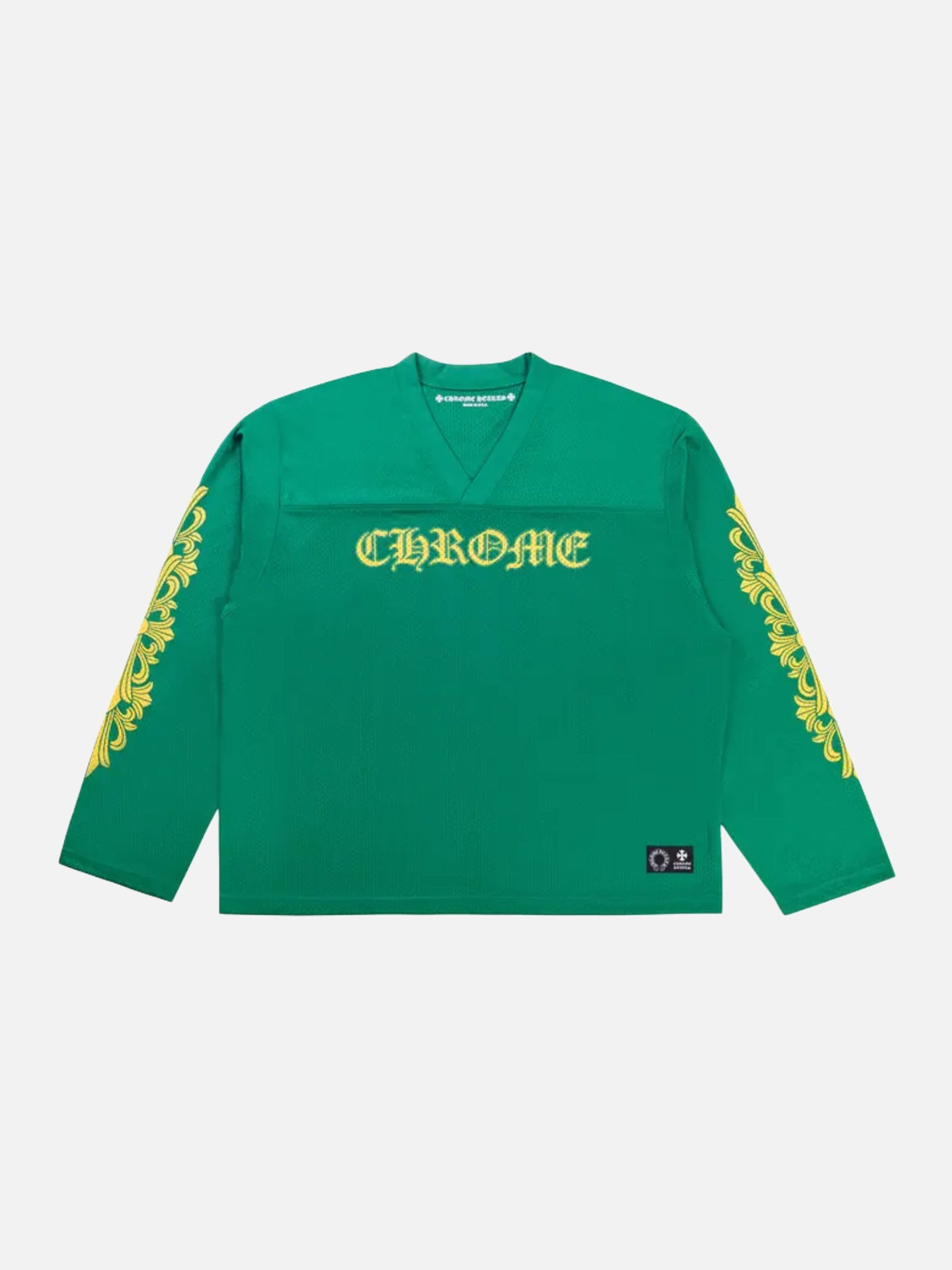 Chrome Hearts Floral Jersey Long-Sleeve Tee 'Green/Gold'