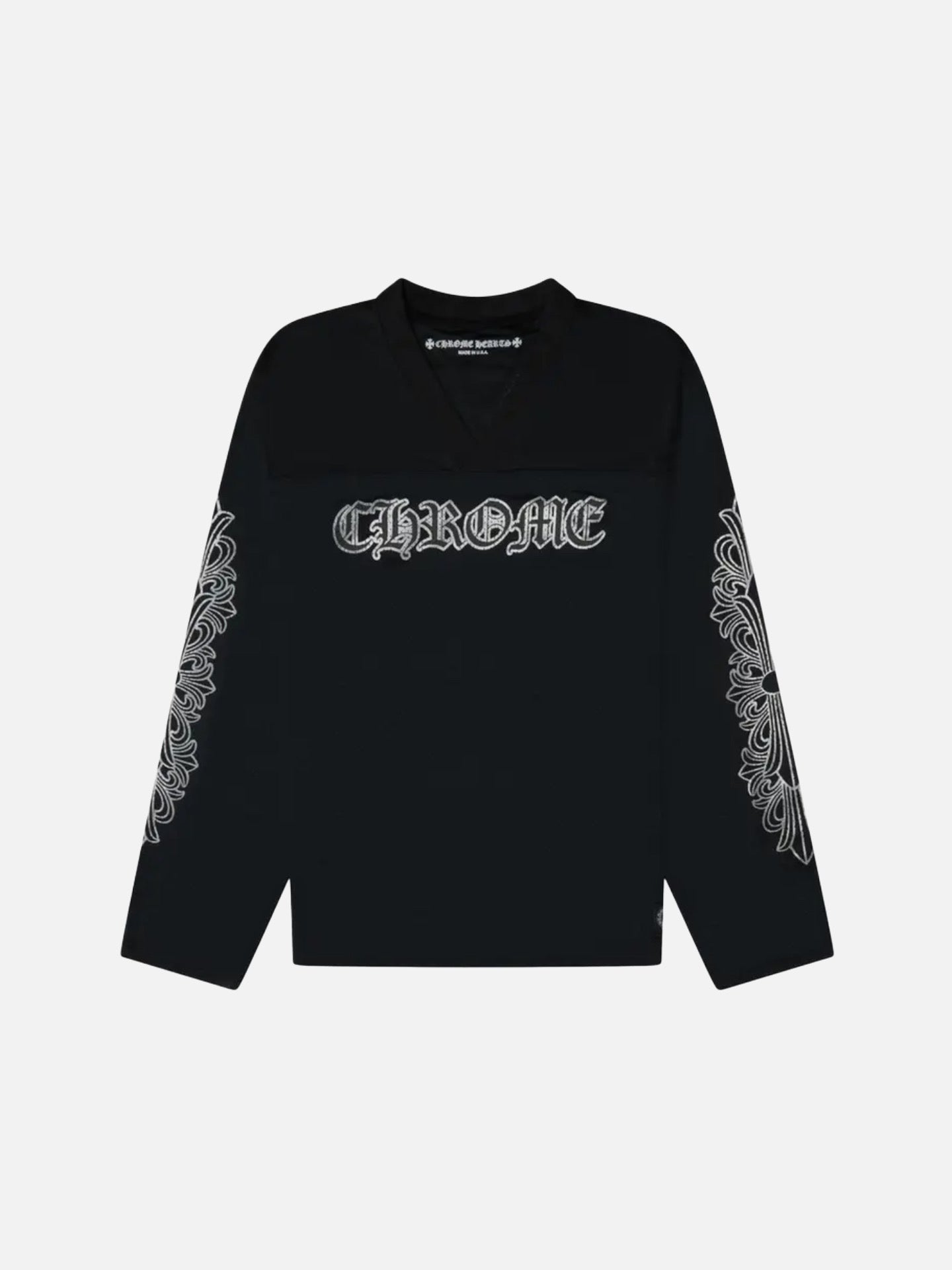 Chrome Hearts Stadium Mesh Long Sleeve Jersey 'Black/Gray'