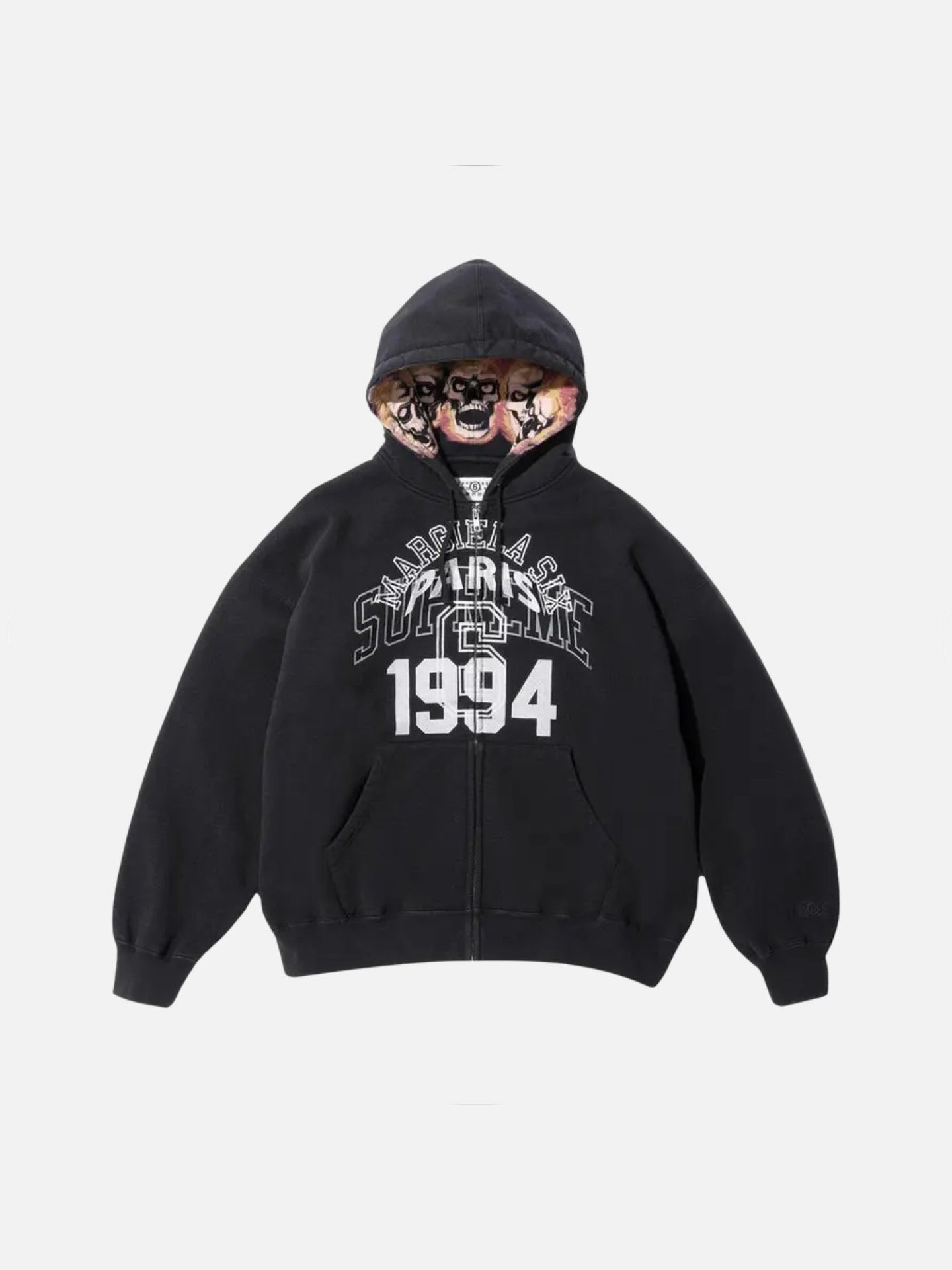 Supreme x MM6 Maison Margiela Zip Up Hooded Sweatshirt 'Black'
