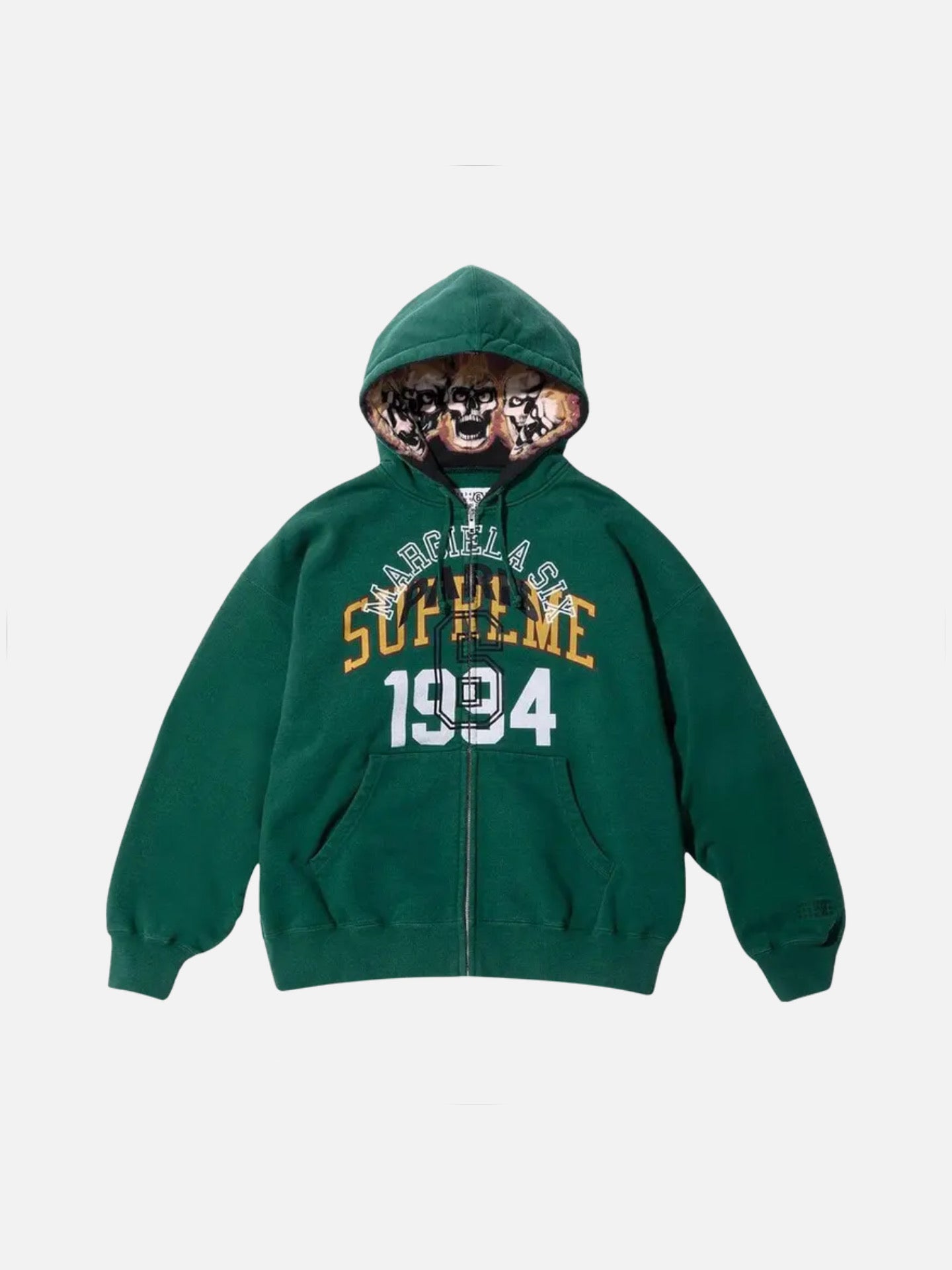Supreme x MM6 Maison Margiela Zip Up Hooded Sweatshirt 'Dark Green'