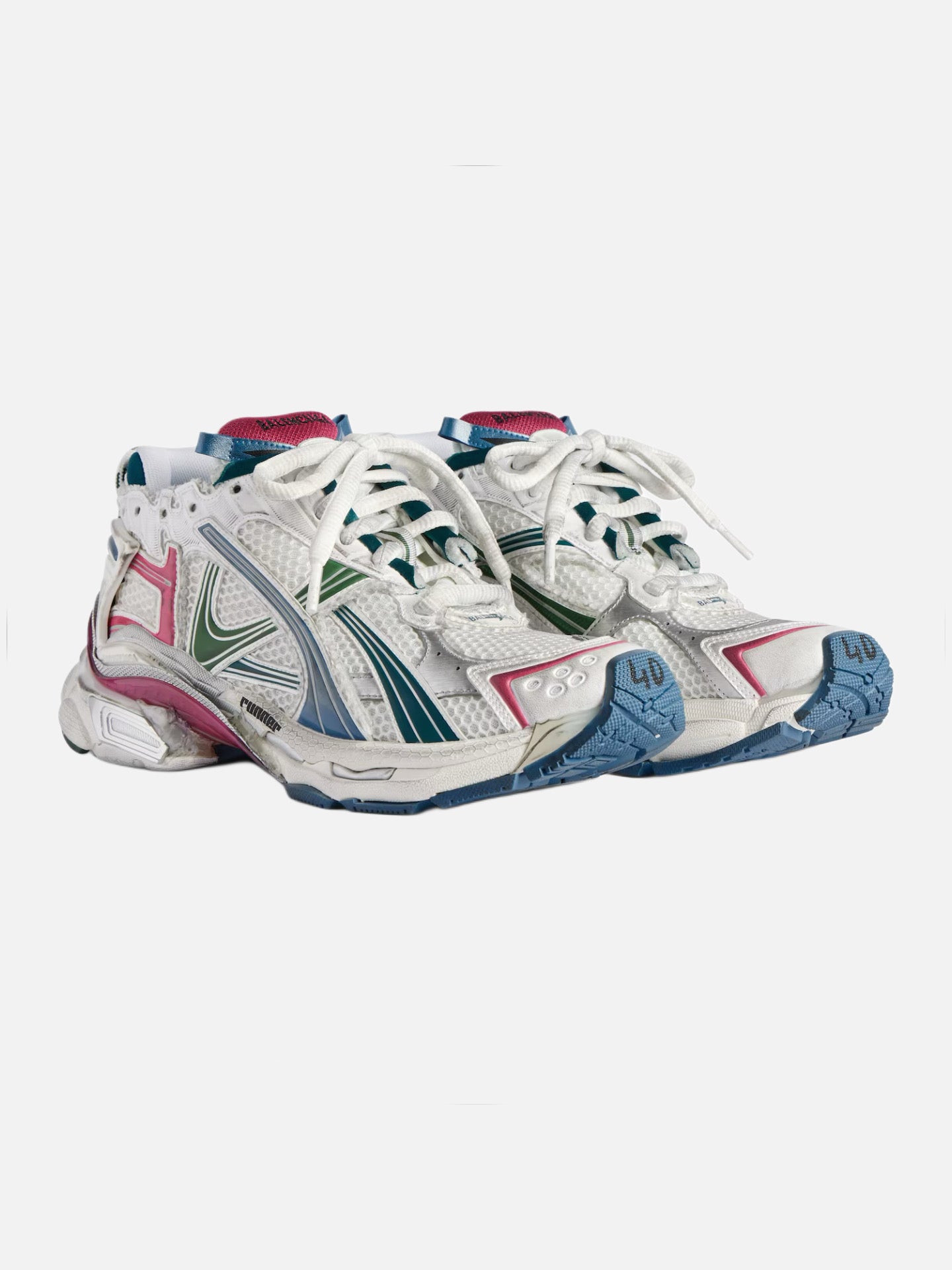 Balenciaga Runner Sneaker 'White/Dark Green/Blue/Pink'