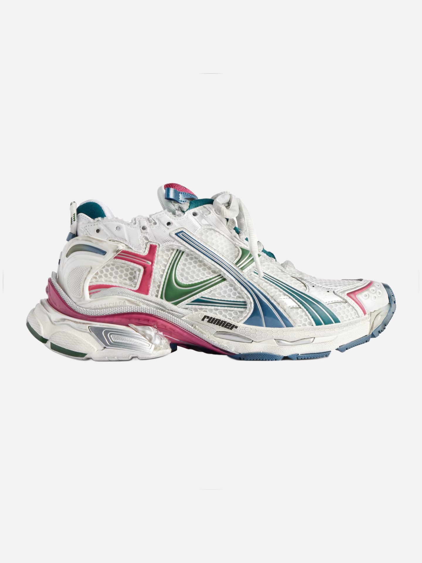 Balenciaga Runner Sneaker 'White/Dark Green/Blue/Pink'