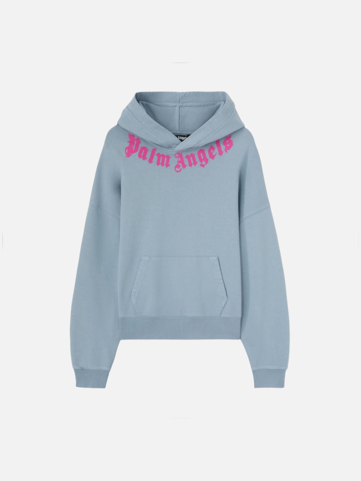 Palm Angels Neck Logo Hoodie ‘Blue/Pink’