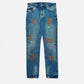 Palm Angels Logo Patches Jeans Blue ‘Golden Brown’