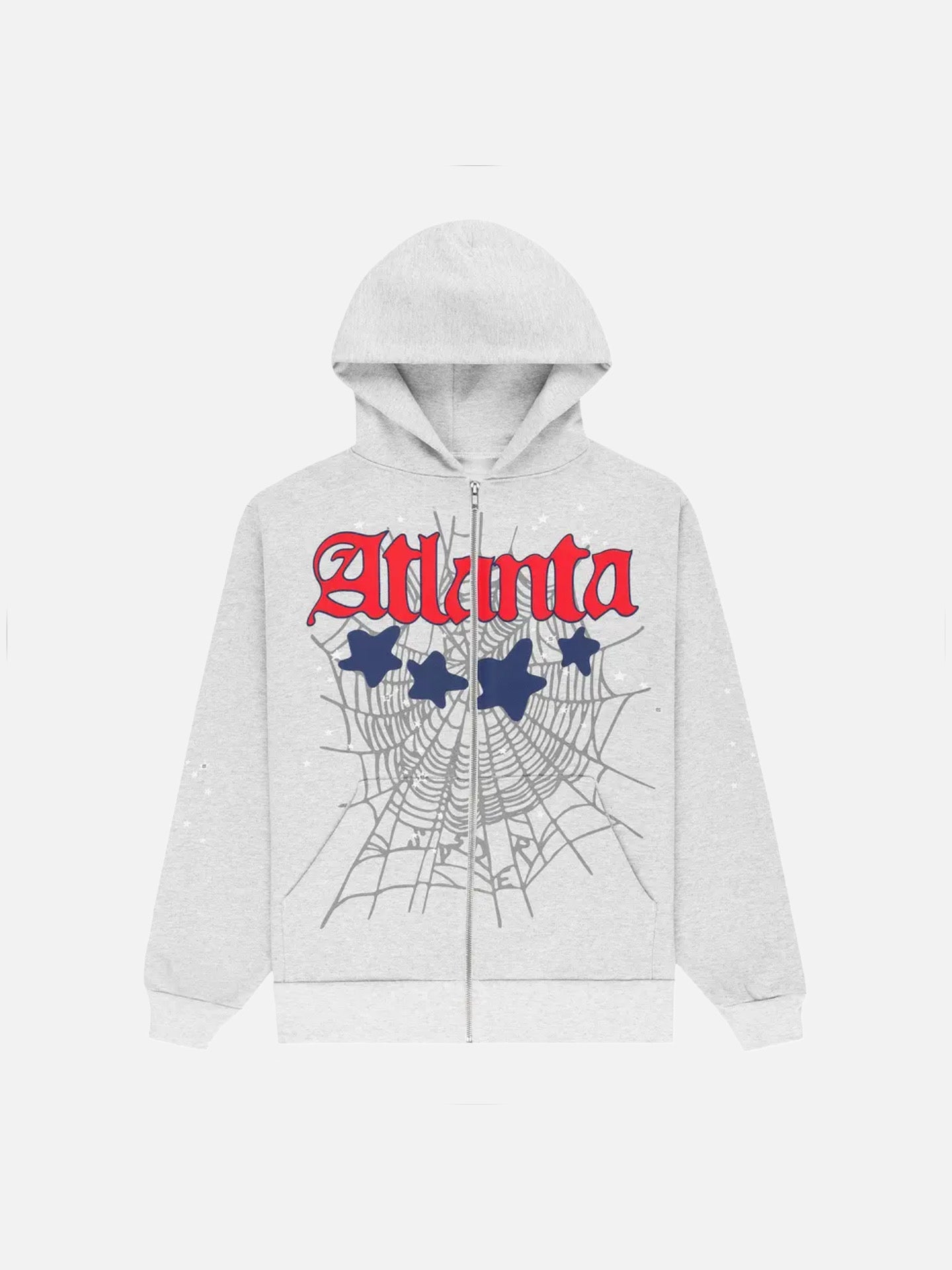 Sp5der Atlanta Full Zip Hoodie 'Heather Grey'