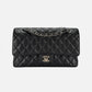 Chanel Medium Classic Double Flap Bag Black Caviar Sliver Hardware