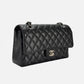 Chanel Medium Classic Double Flap Bag Black Caviar Sliver Hardware