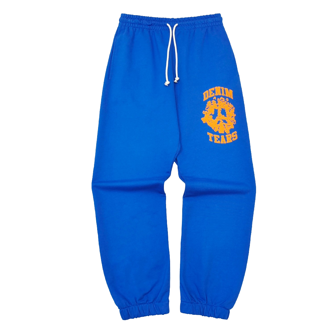 DENIM TEARS UNIVERSITY BLUE ORANGE SWEATPANTS