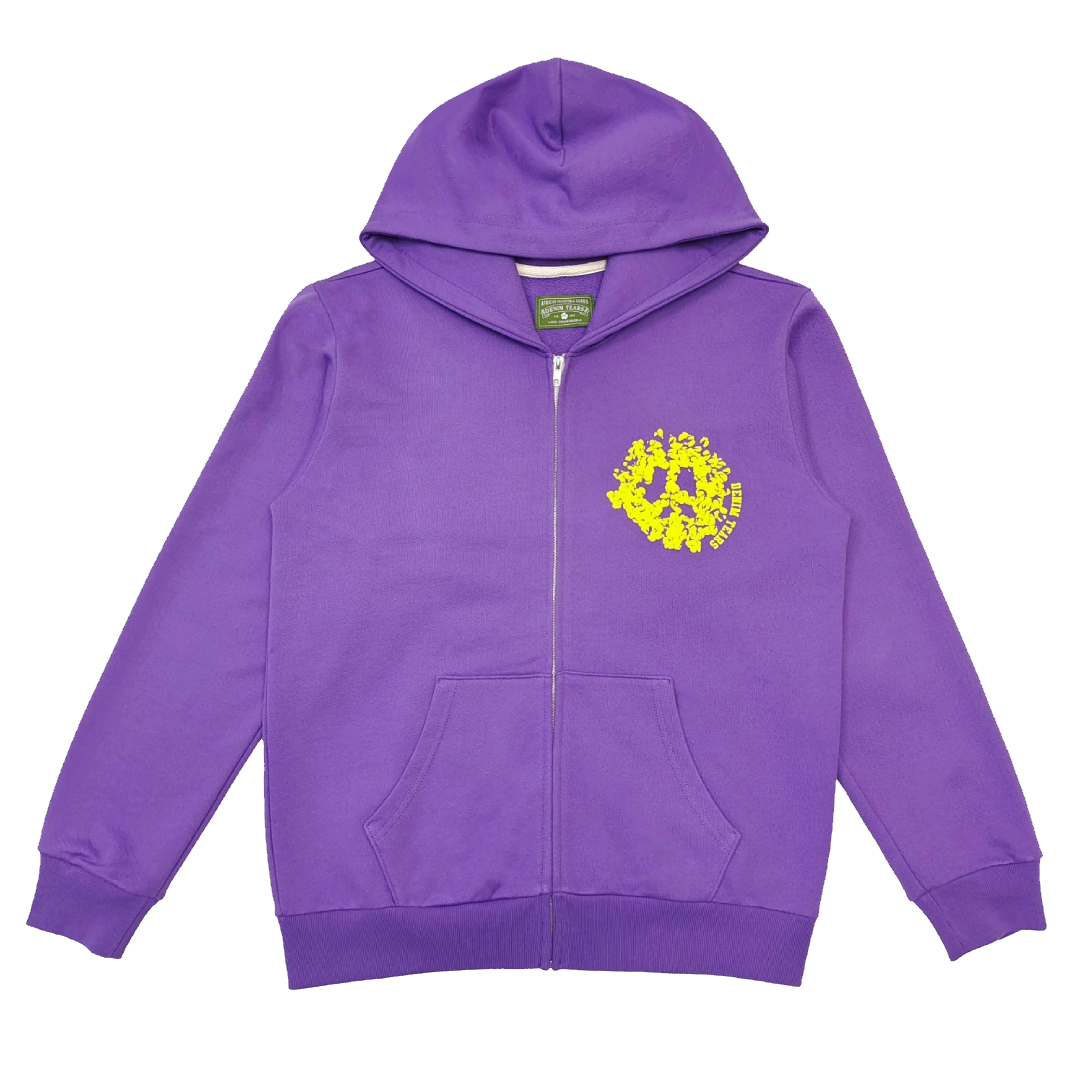 DENIM TEARS UNIVERSITY PURPLE YELLOW HOODIE