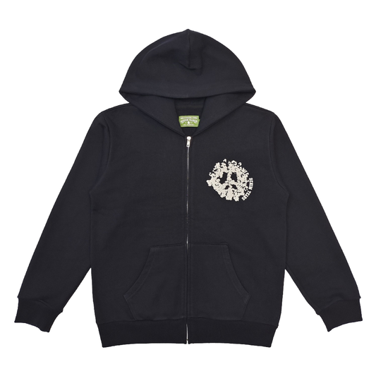 DENIM TEARS UNIVERSITY BLACK GREY HOODIE