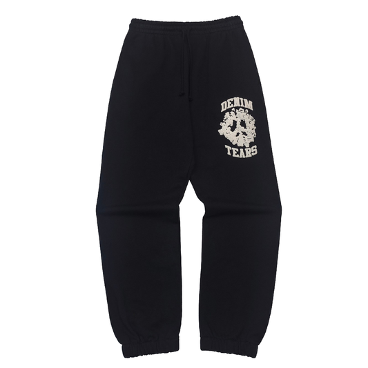 DENIM TEARS UNIVERSITY BLACK GREY SWEATPANTS