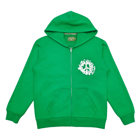 DENIM TEARS UNIVERSITY GREEN WHITE HOODIE