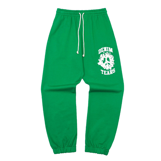 DENIM TEARS UNIVERSITY GREEN WHITE SWEATPANTS