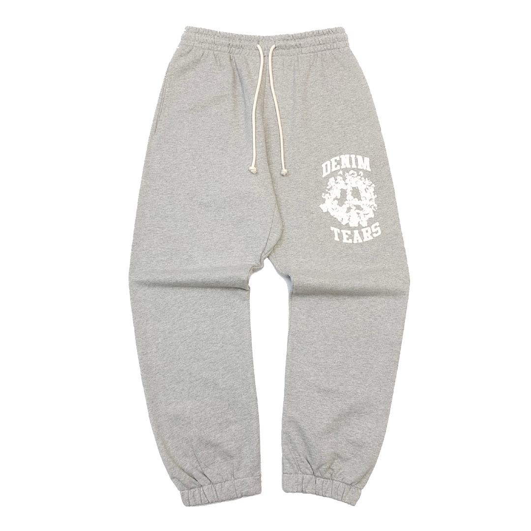 DENIM TEARS UNIVERSITY GREY WHITE SWEATPANTS