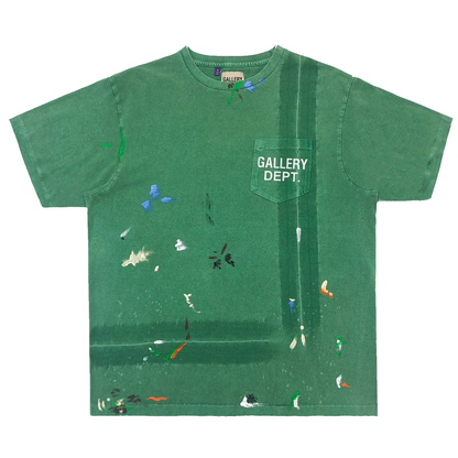 GALLERY DEPT LOGO PAINTED GREEN TEE