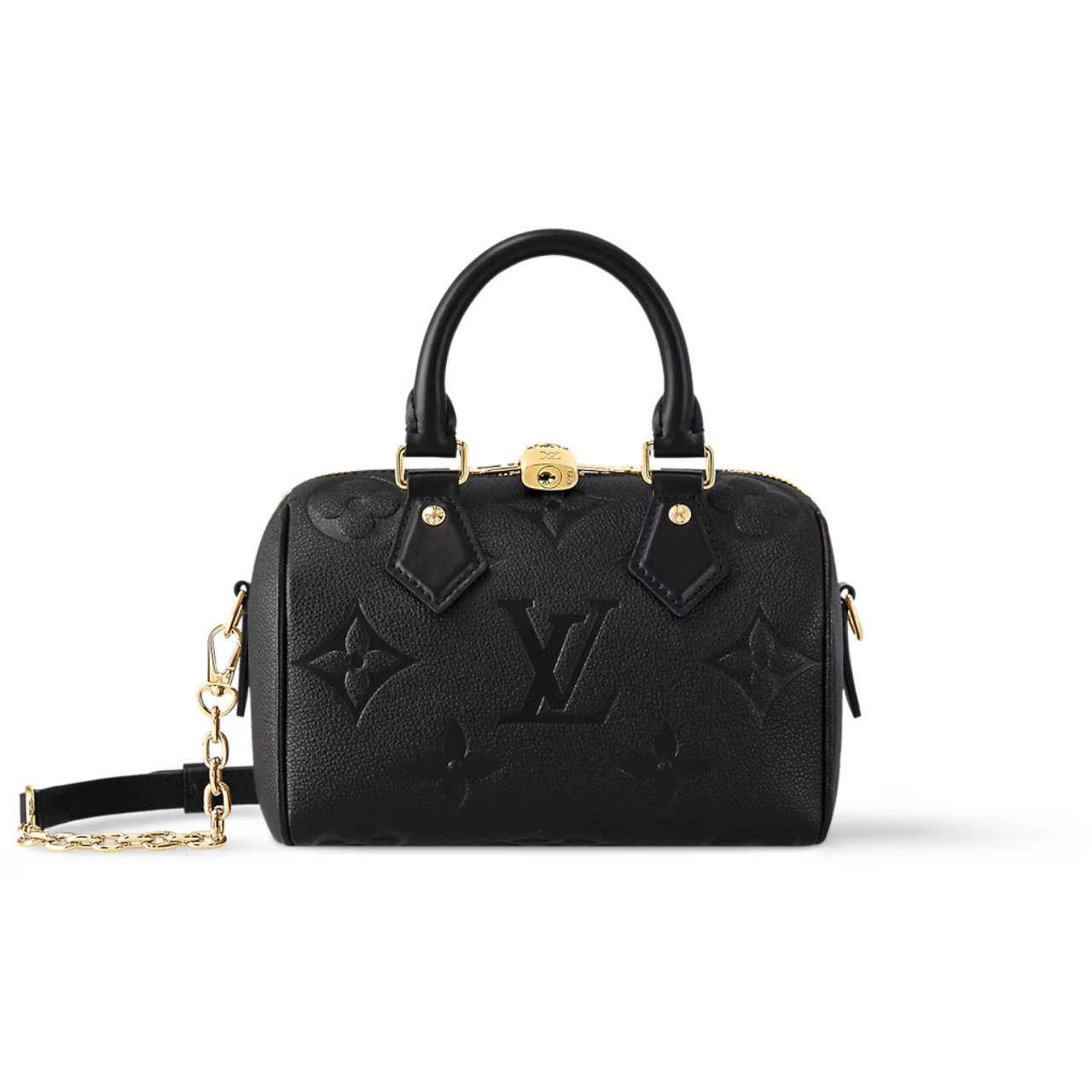 L/V SPEEDY BANDO 20 BLACK MONOGRAM BAG