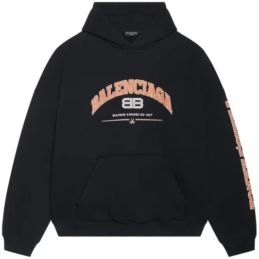 Balenc*aga BLACK ORANGE WIDE HOODIE