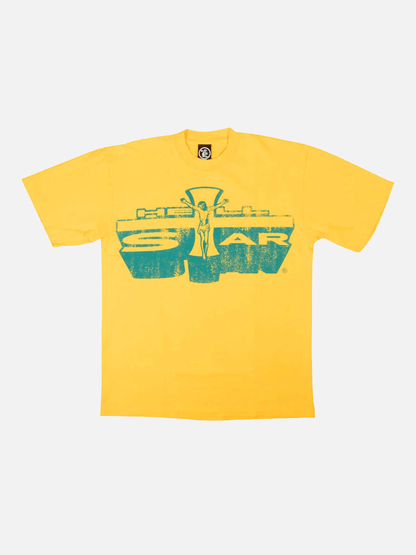 Hellstar Jesus Emblem Tee Yellow Gold