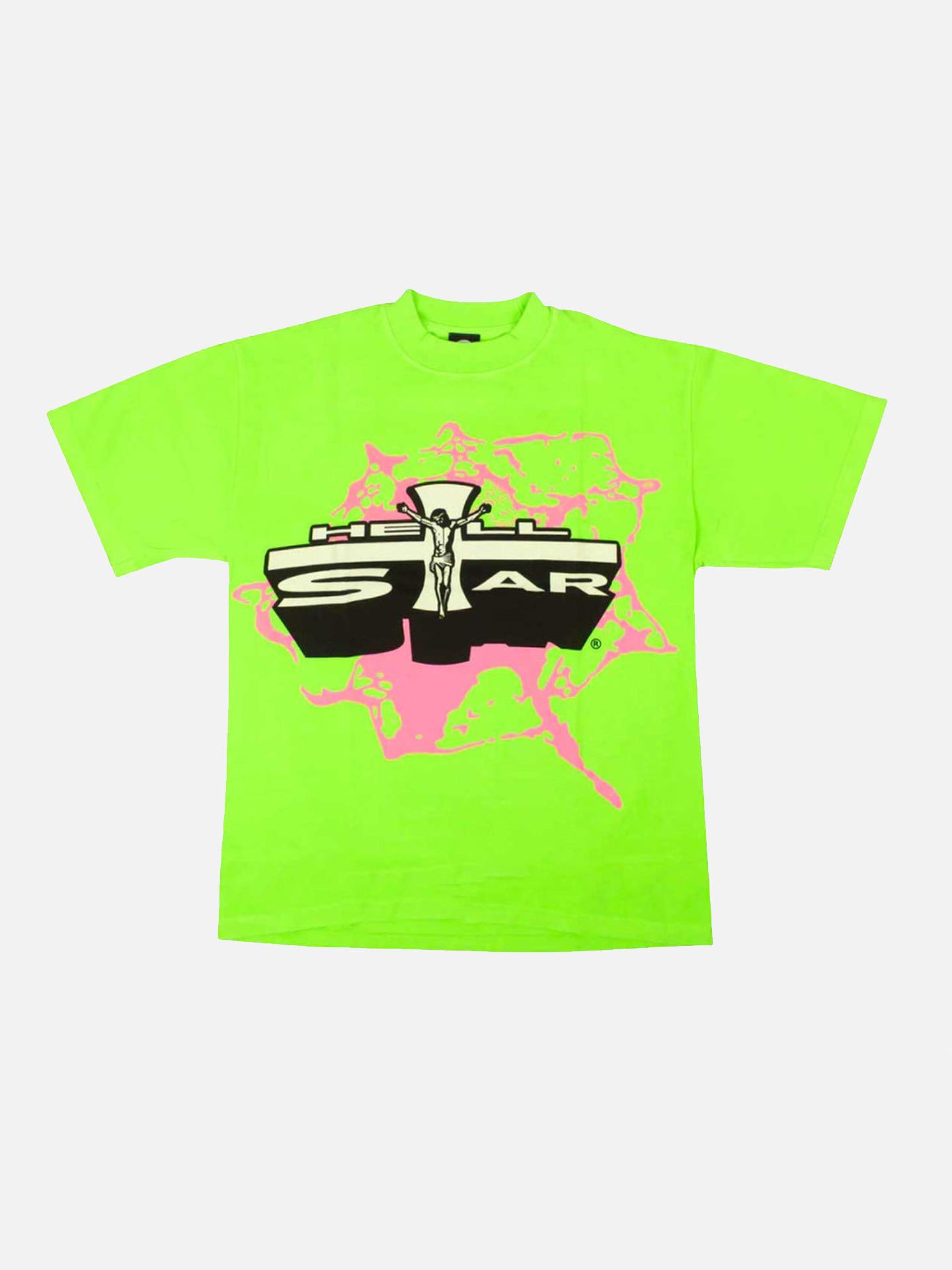 Hellstar Jesus Emblem Tee Neon Green