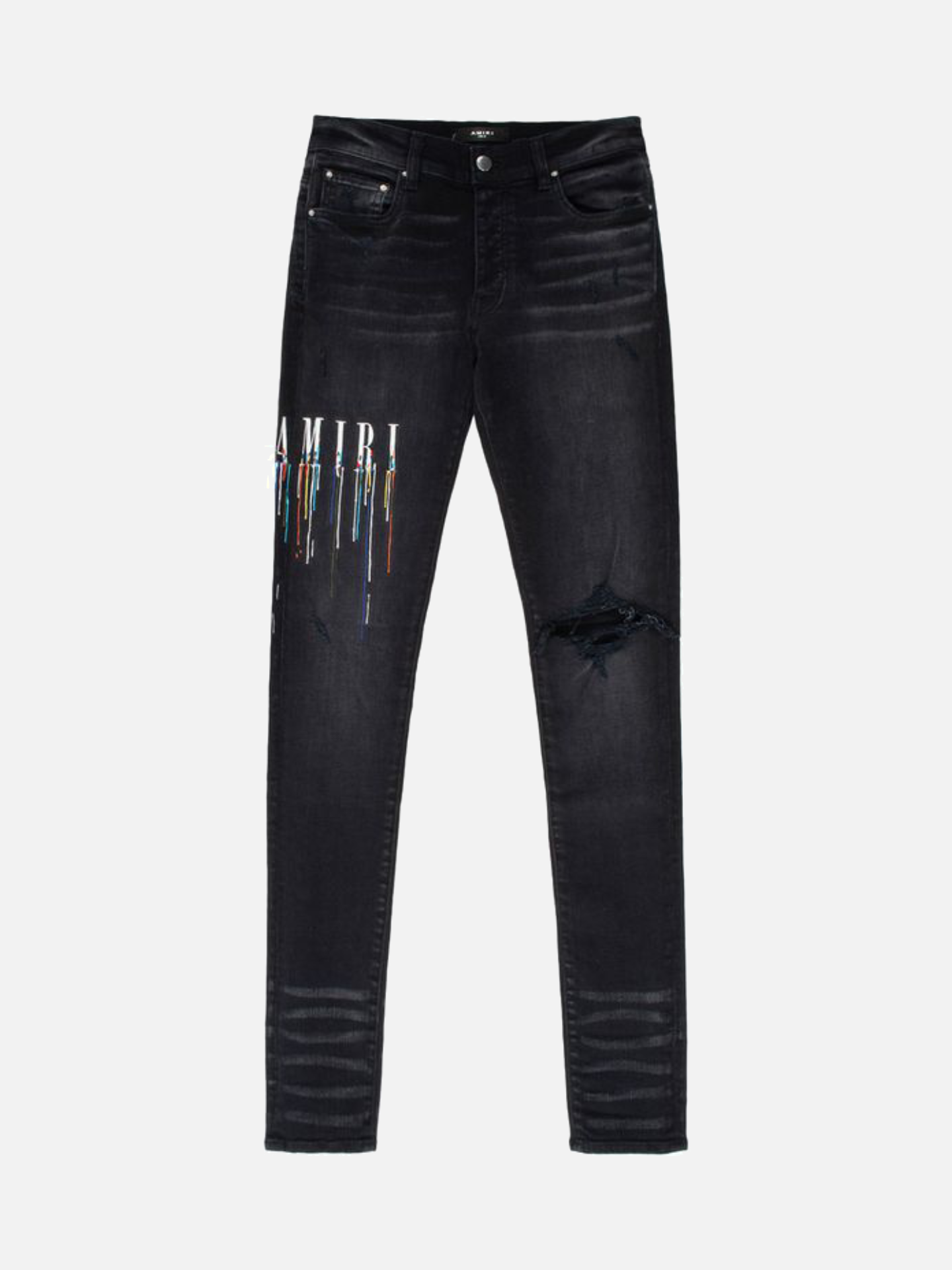 Amiri Paint Drip Logo Jean 'Aged Black'