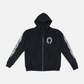 Chrome Hearts Horseshoe Floral Cross-Sleeve Zip Up Hoodie 'Black/White'