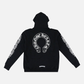 Chrome Hearts Horseshoe Floral Cross-Sleeve Zip Up Hoodie 'Black/White'