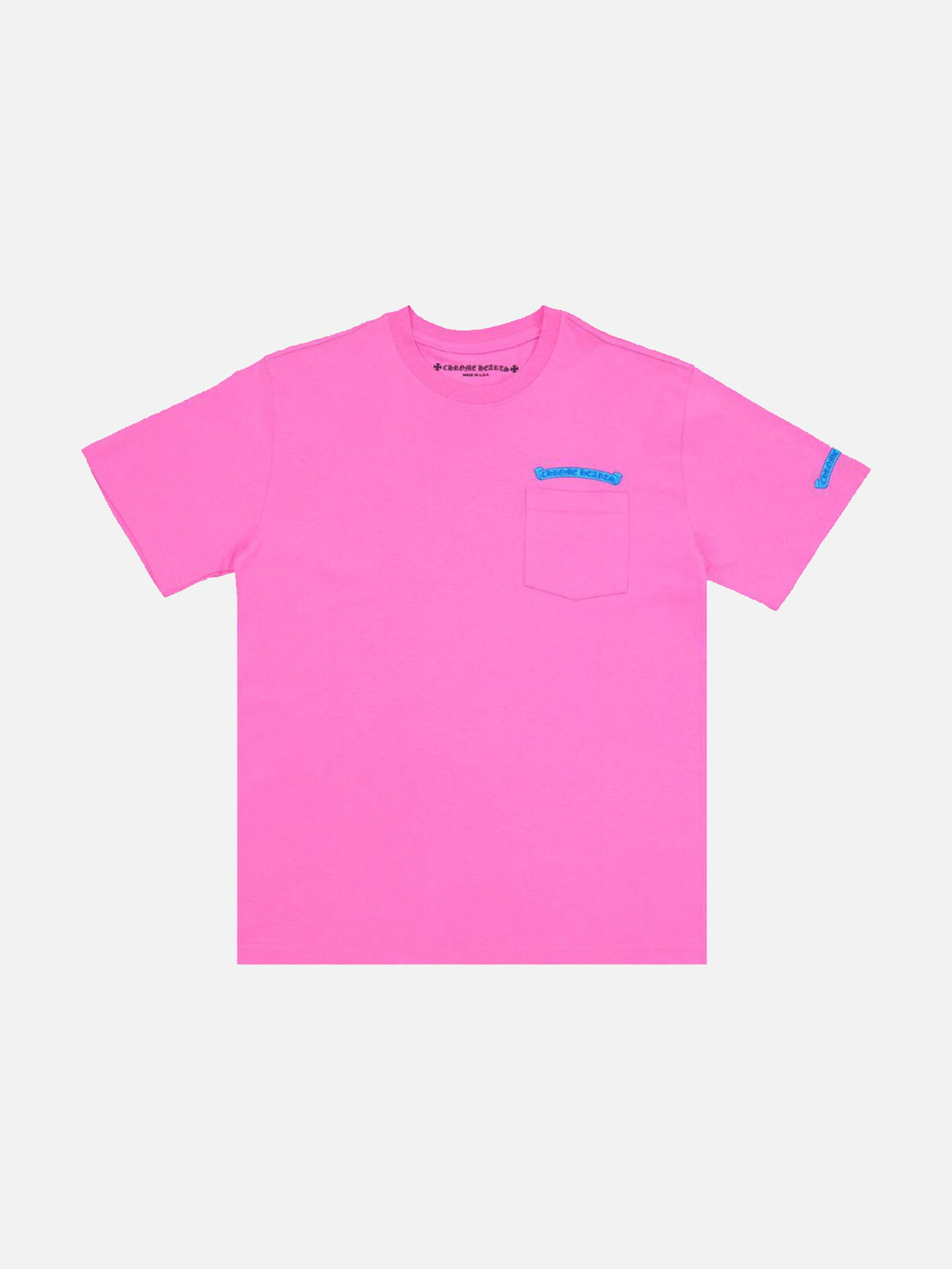 Chrome Hearts Scroll Logo Pocket Tee 'Pink/Blue'
