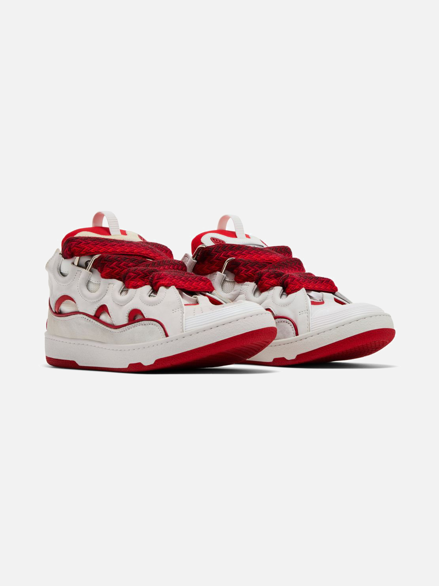 Lanvin Curb Sneakers 'White Red'
